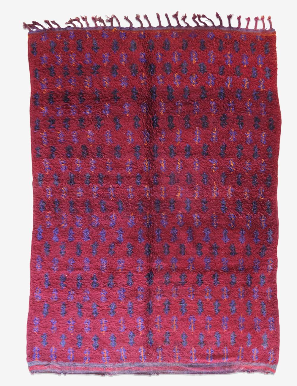 Moroccan Raspberry Tribal Wool Rug 11.4 x 7.3 ft / 347 x 223 cm - Surcoma