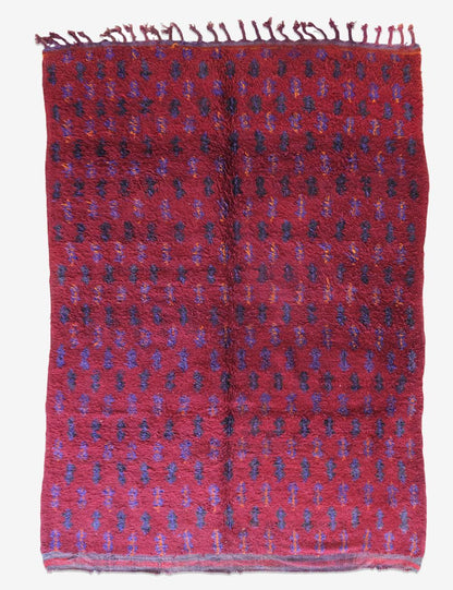Moroccan Raspberry Tribal Wool Rug 11.4 x 7.3 ft / 347 x 223 cm - Surcoma