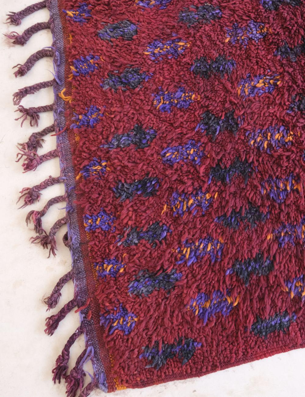 Moroccan Raspberry Tribal Wool Rug 11.4 x 7.3 ft / 347 x 223 cm - Surcoma
