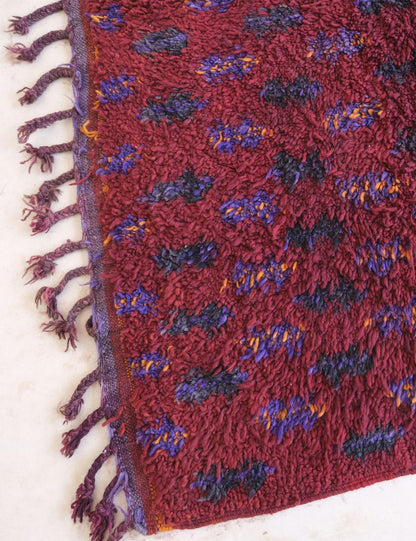 Moroccan Raspberry Tribal Wool Rug 11.4 x 7.3 ft / 347 x 223 cm - Surcoma