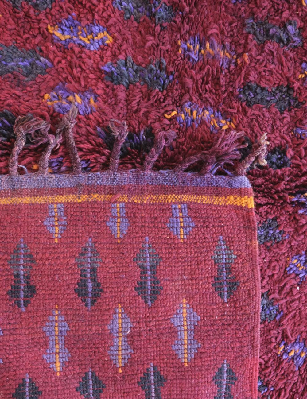 Moroccan Raspberry Tribal Wool Rug 11.4 x 7.3 ft / 347 x 223 cm - Surcoma