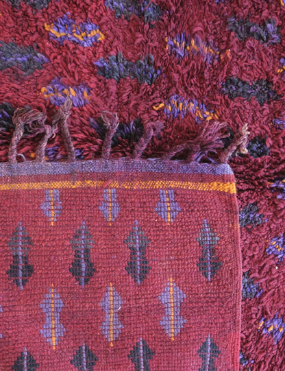 Moroccan Raspberry Tribal Wool Rug 11.4 x 7.3 ft / 347 x 223 cm - Surcoma