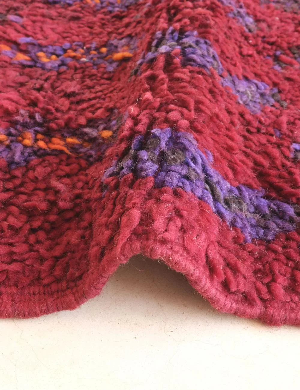 Moroccan Raspberry Tribal Wool Rug 11.4 x 7.3 ft / 347 x 223 cm - Surcoma