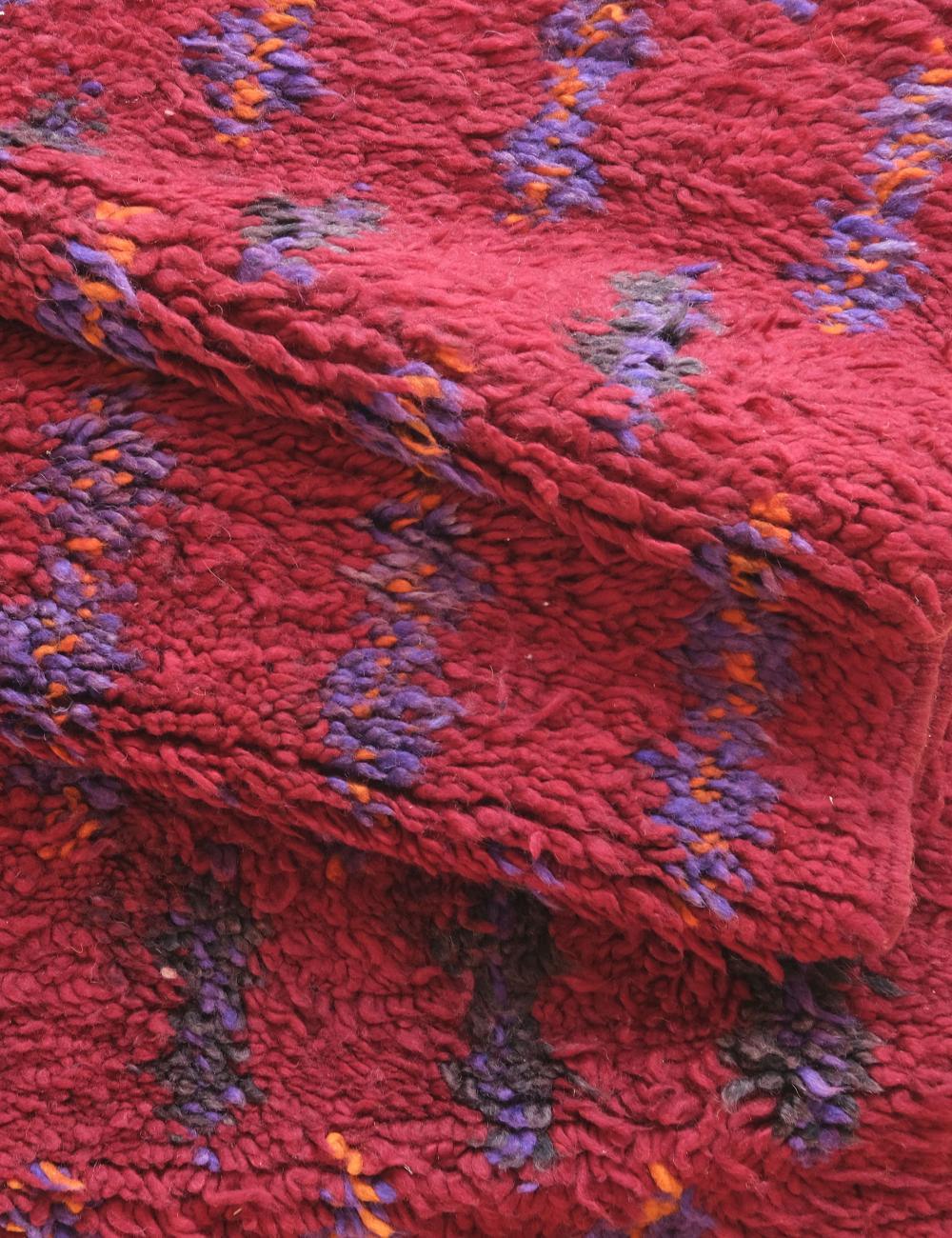 Moroccan Raspberry Tribal Wool Rug 11.4 x 7.3 ft / 347 x 223 cm - Surcoma