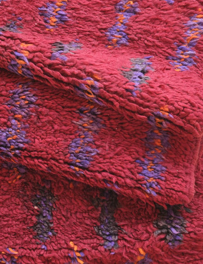 Moroccan Raspberry Tribal Wool Rug 11.4 x 7.3 ft / 347 x 223 cm - Surcoma