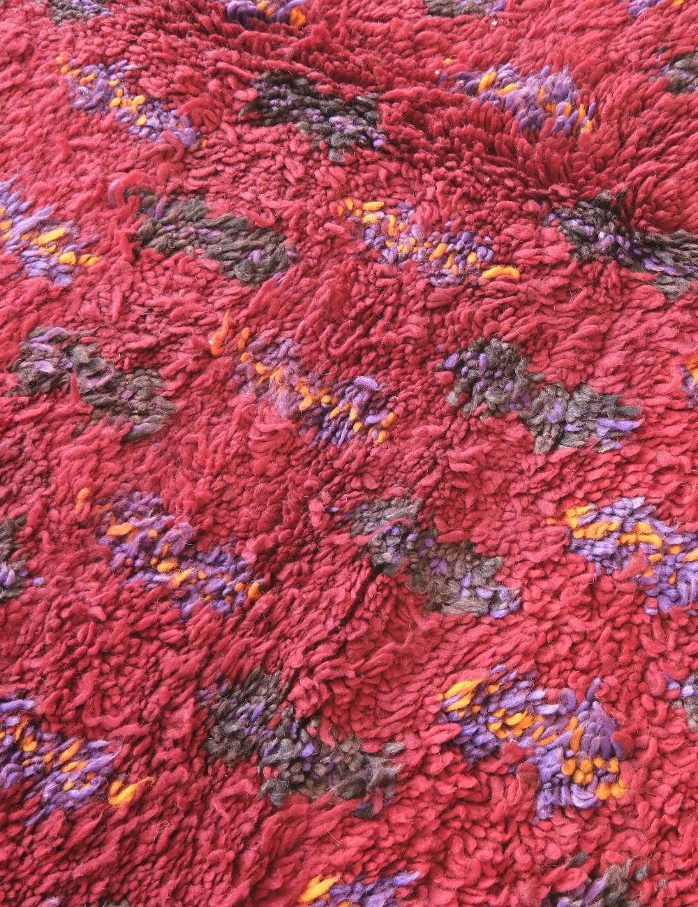 Moroccan Raspberry Tribal Wool Rug 11.4 x 7.3 ft / 347 x 223 cm - Surcoma