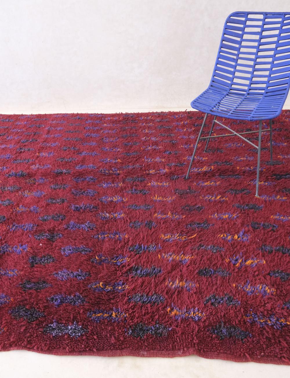 Moroccan Raspberry Tribal Wool Rug 11.4 x 7.3 ft / 347 x 223 cm - Surcoma