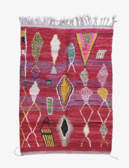 Moroccan Boujad Wool Rug 8.2 x 5.9 ft / 251 x 180 cm - Surcoma