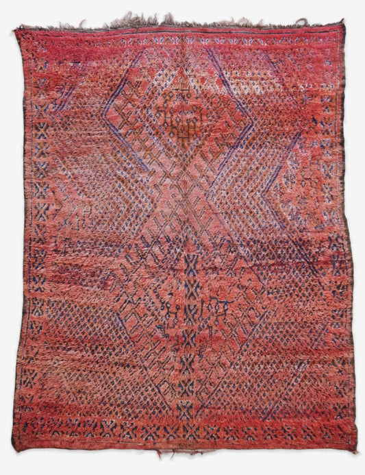Moroccan Red Wool Rug 9.6 x 7 ft / 292 x 215 cm