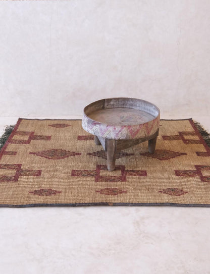 Small Mauritanian Tuareg Mat 3.6 x 3.11 ft / 107 x 121 cm - Surcoma