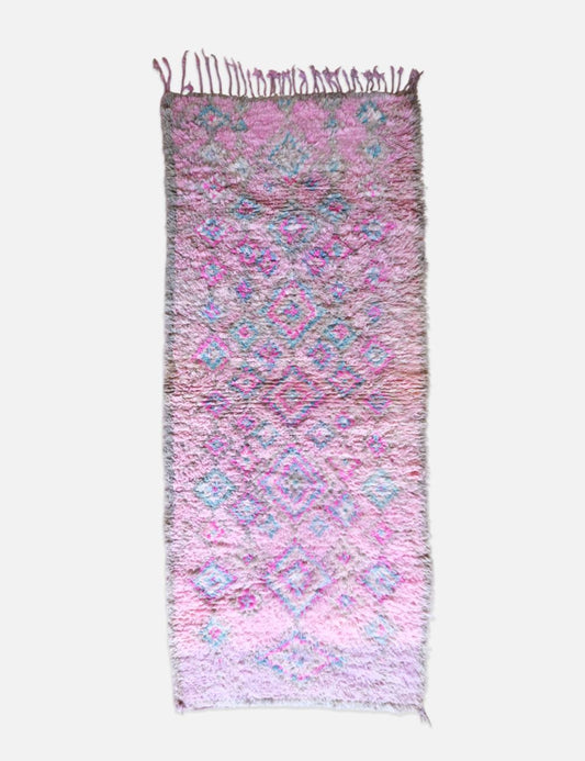 Moroccan Pink Accent Rug 7.2 x 3 ft / 218 x 92 cm