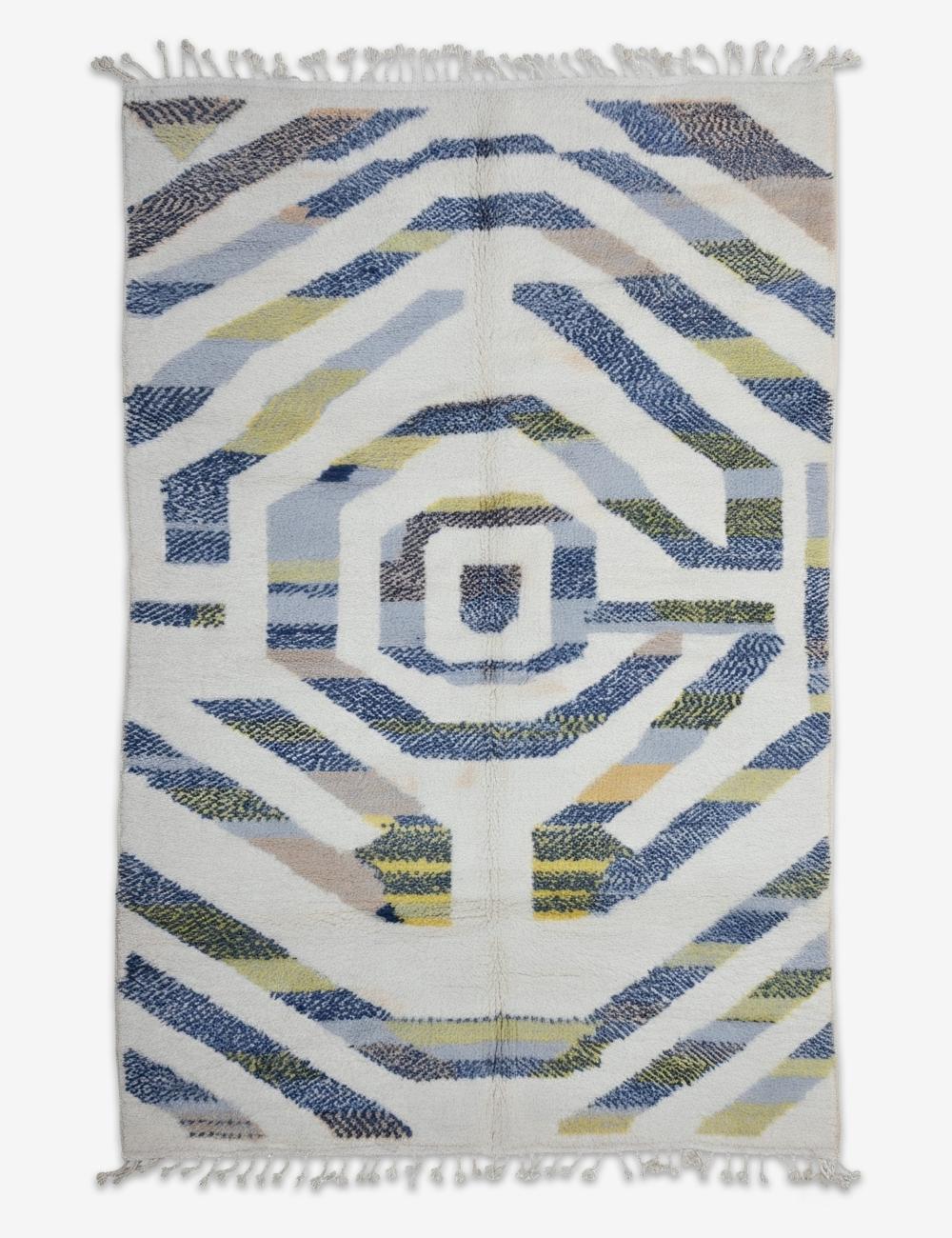 Modern Colorful Medallion Moroccan Rug 9.7 x 6.4 ft / 295 x 195 cm