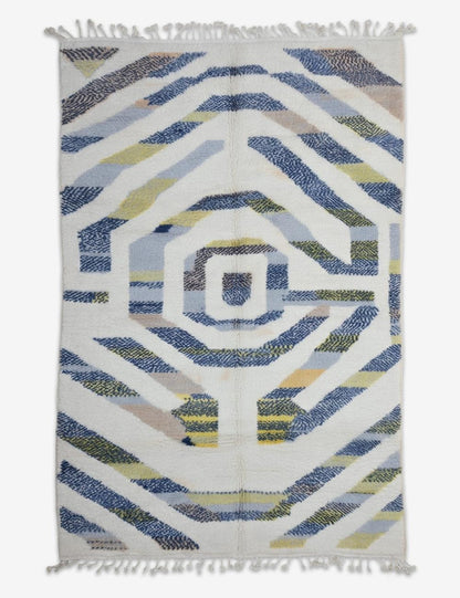 Modern Colorful Medallion Moroccan Rug 9.7 x 6.4 ft / 295 x 195 cm