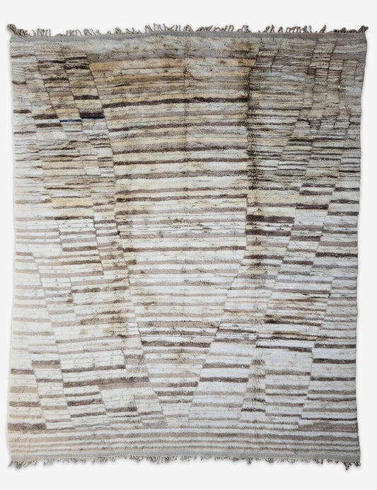 Handwoven Berber Wool Rug with Natural Beige - 16.6 x 11.1 ft / 505 x 340 cm