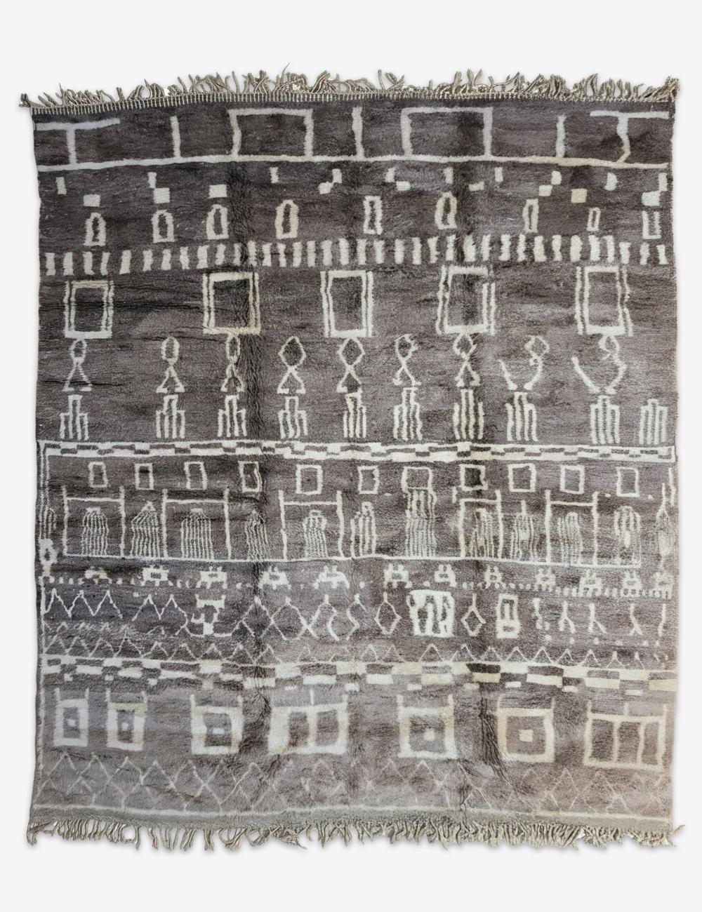 Moroccan Amazigh Symbol Wool Rug 13.8 x 10.3 ft / 421 x 315 cm