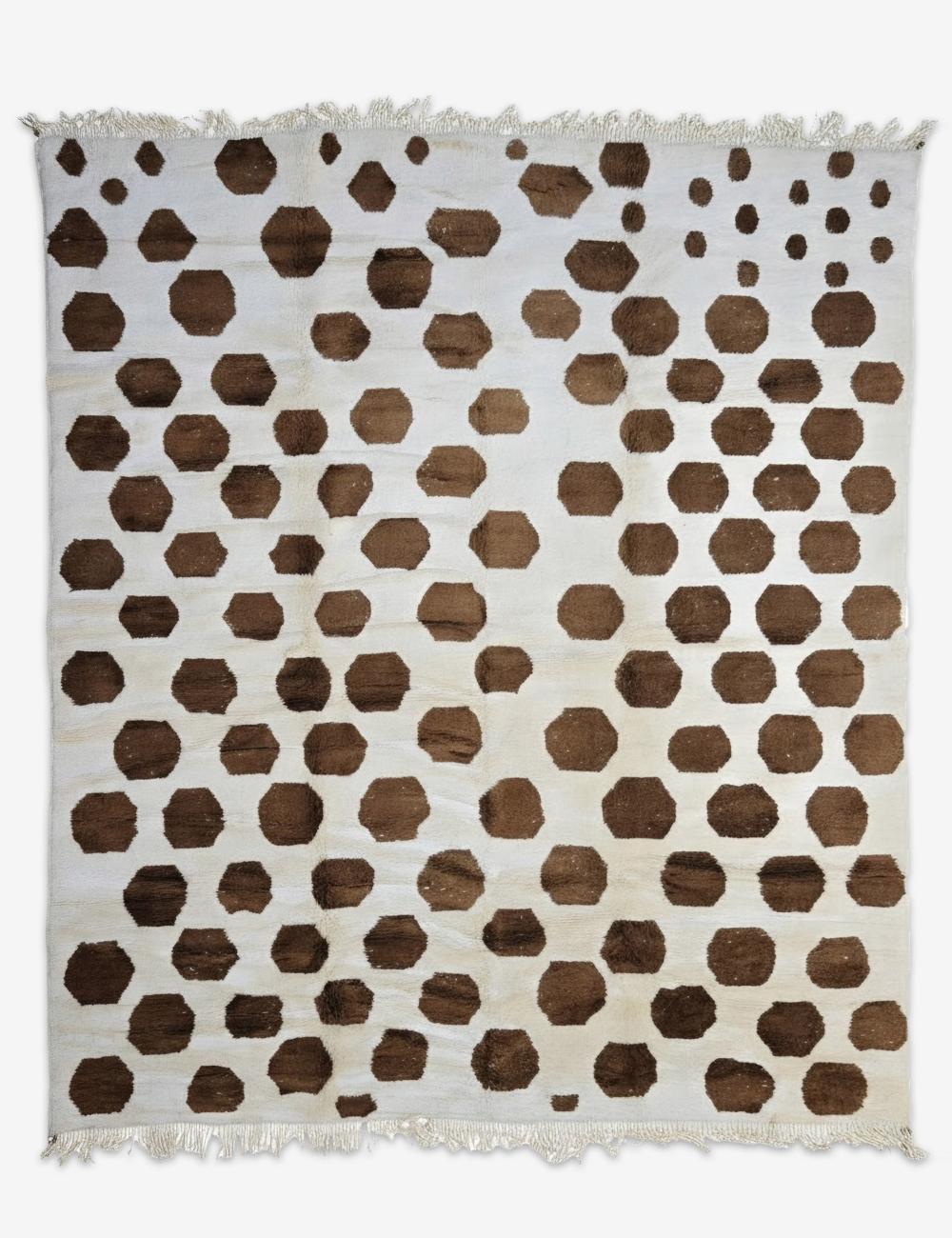 Chocolate Brown Moroccan Beni Mrirt Rug 13.2 x 10.3 ft / 403 x 315 cm
