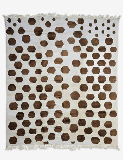 Chocolate Brown Moroccan Beni Mrirt Rug 13.2 x 10.3 ft / 403 x 315 cm