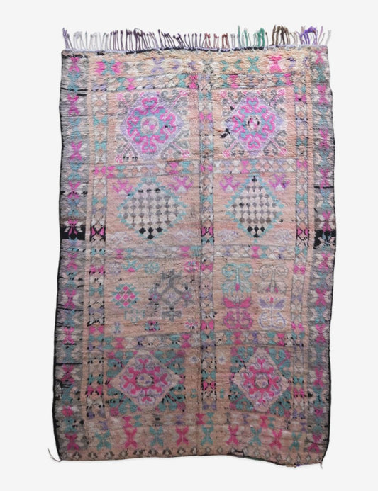 Handknotted Moroccan Floral Rug 9.4 x 6 ft / 286 x 185 cm