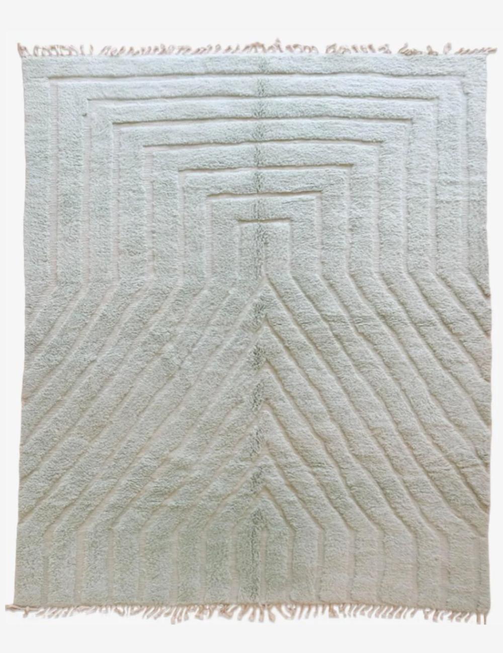 Custom Sage Green Beni Mrirt Rug