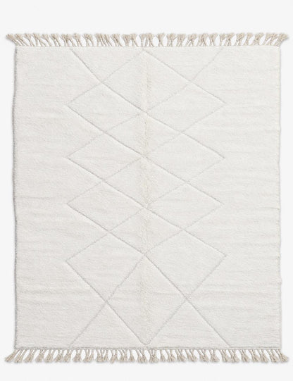 White Beni Ourain Subtle Diamond Rug 11.4 x 8.33 ft / 346 x 254 cm