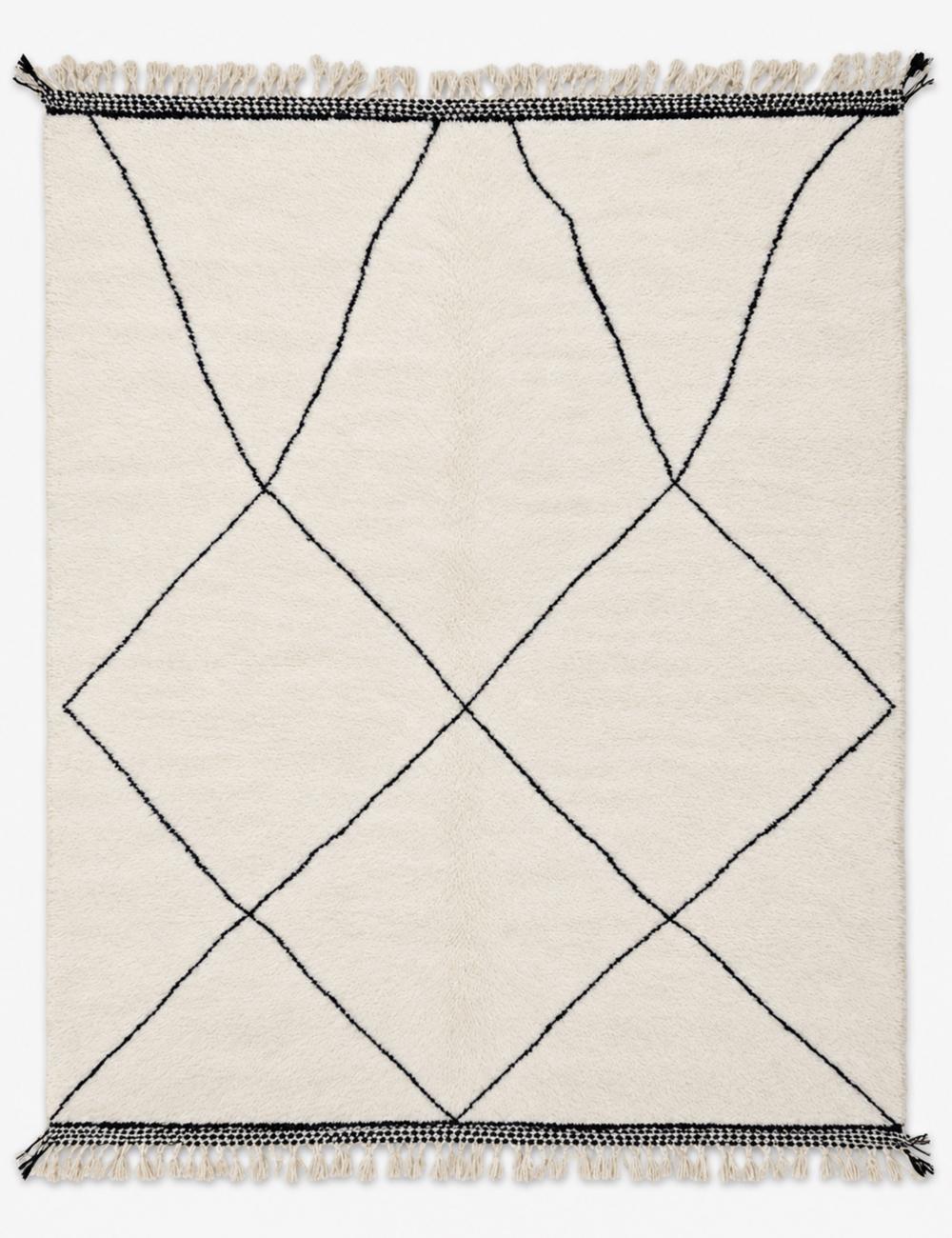 Fine Black Diamond Beni Ourain Rug 11.3 x 7.87 ft / 344 x 240 cm