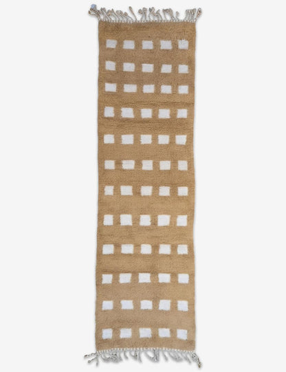 Handwoven Camel Beige Berber Runner 11.8 x 3.22 ft / 360 x 98 cm