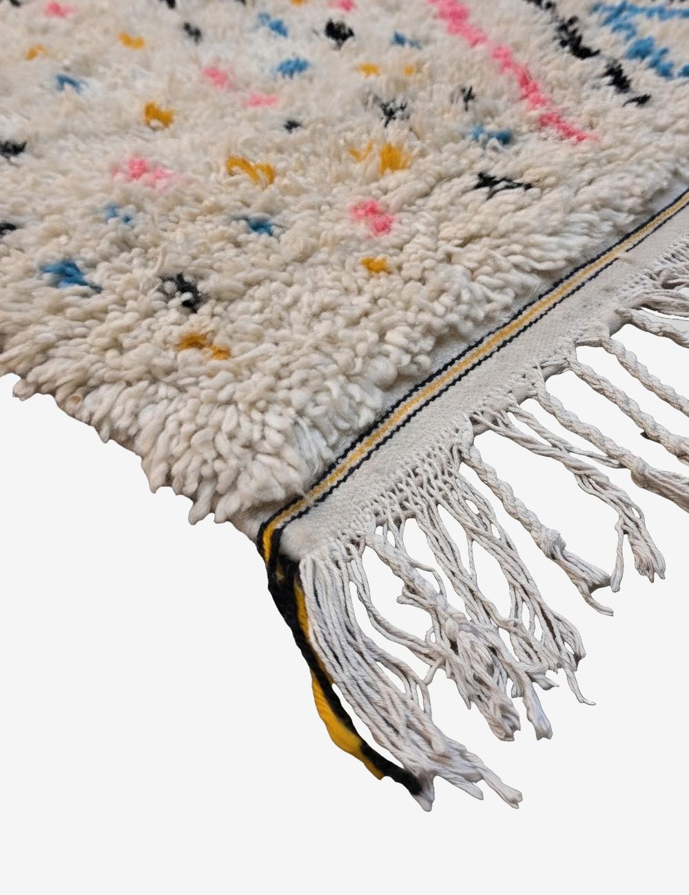 White Wool Rug with Colorful Motifs 10.1 x 7.55 ft / 308 x 230 cm