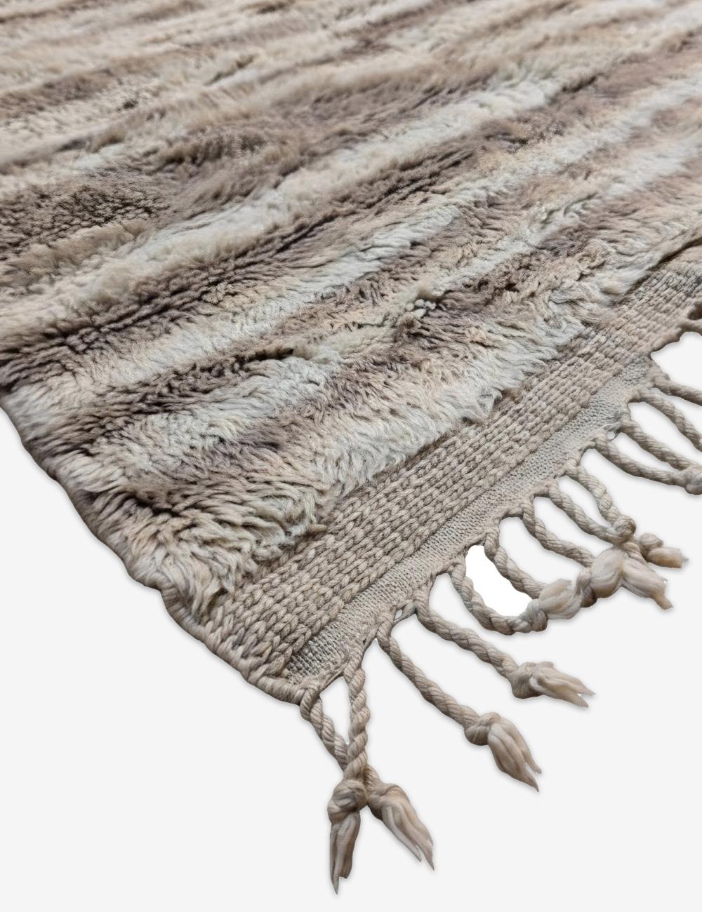 Handwoven Berber Wool Rug with Natural Beige - 16.6 x 11.1 ft / 505 x 340 cm