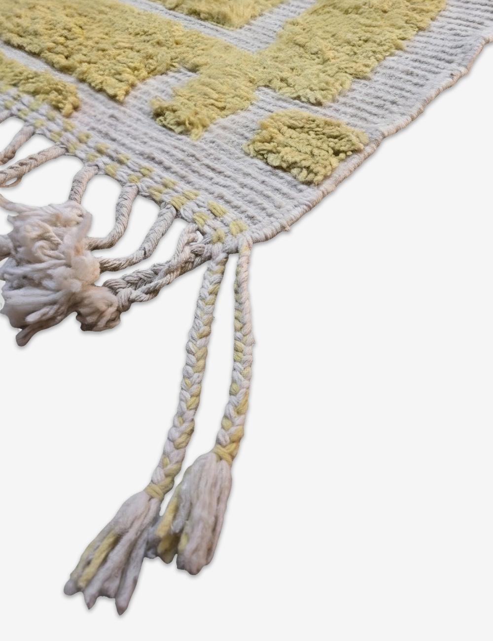 Modern Yellow Maze Moroccan Rug 10.1 x 8.2 ft / 308 x 250 cm