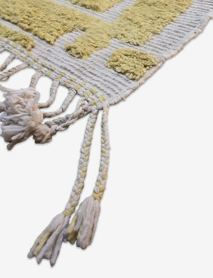 Modern Yellow Maze Moroccan Rug 10.1 x 8.2 ft / 308 x 250 cm