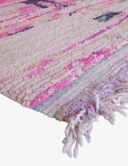 Pink Moroccan Wool Rug 8.7 x 4.6 ft / 265 x 142 cm - Surcoma