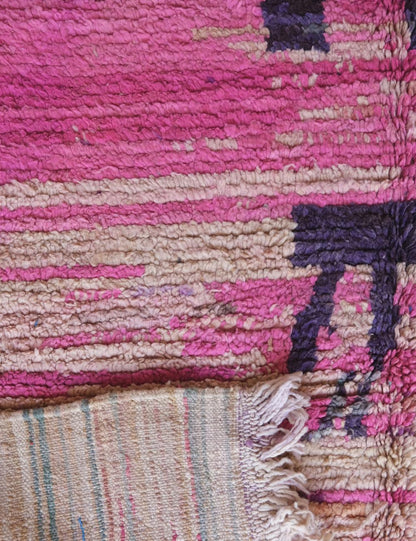 Pink Moroccan Wool Rug 8.7 x 4.6 ft / 265 x 142 cm - Surcoma