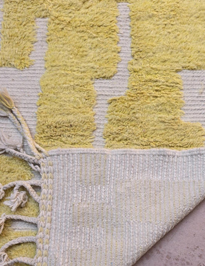 Modern Yellow Maze Moroccan Rug 10.1 x 8.2 ft / 308 x 250 cm