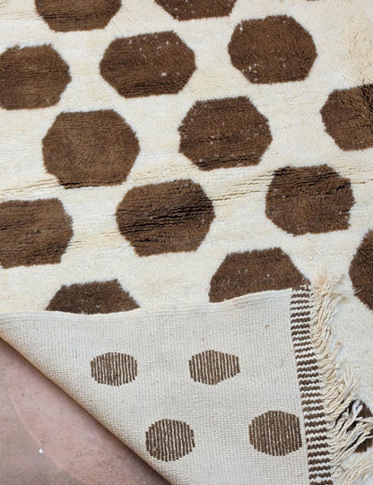 Chocolate Brown Moroccan Beni Mrirt Rug 13.2 x 10.3 ft / 403 x 315 cm