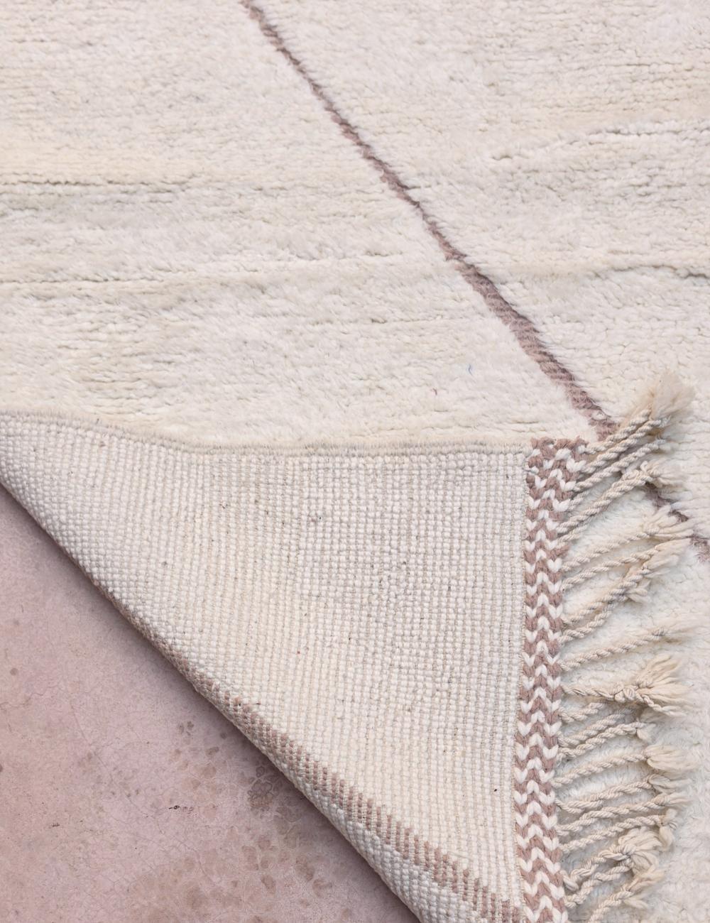 Modern White and Pink Moroccan Rug 9.6 x 8.4 ft / 292 x 256 cm