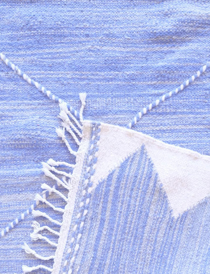 Blue Kilim Moroccan Rug 10.2 x 6.6 ft / 311 x 203 cm - Surcoma