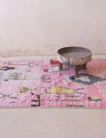 Pink Moroccan Abstract Rug 5.7 x 4 ft / 173 x 124 cm - Surcoma