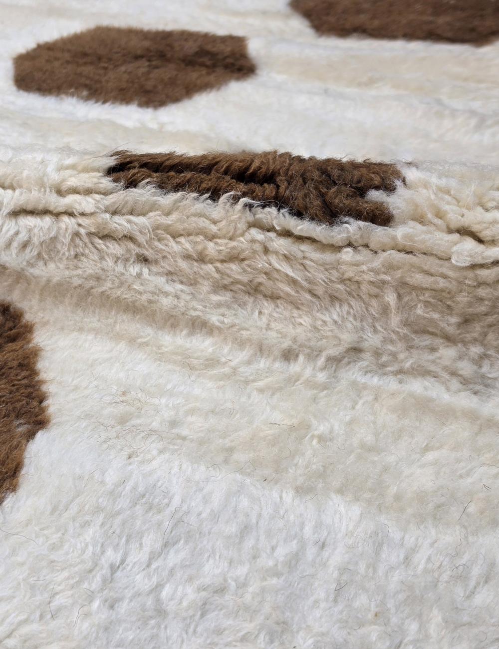 Chocolate Brown Moroccan Beni Mrirt Rug 13.2 x 10.3 ft / 403 x 315 cm