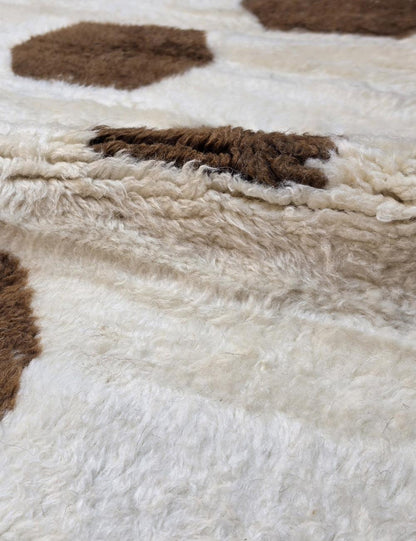 Chocolate Brown Moroccan Beni Mrirt Rug 13.2 x 10.3 ft / 403 x 315 cm