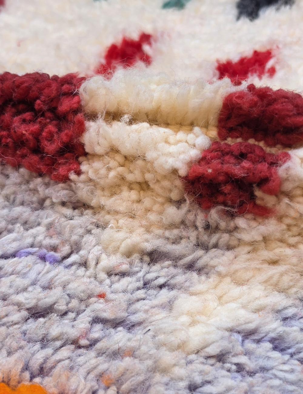 Handwoven Colorful Patchwork Berber Rug 4.1 x 4.07 ft / 126 x 124 cm