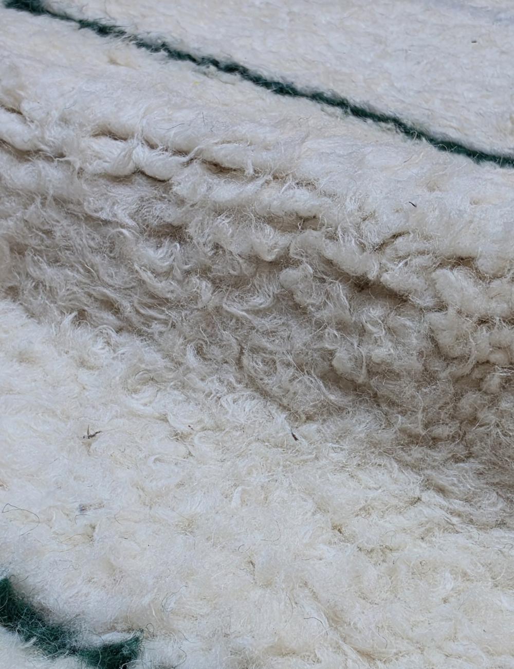 White Fine Line Boujad Area Rug 9.1 x 7.61 ft / 276 x 232 cm
