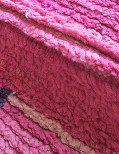Pink Moroccan Wool Rug 8.7 x 4.6 ft / 265 x 142 cm - Surcoma