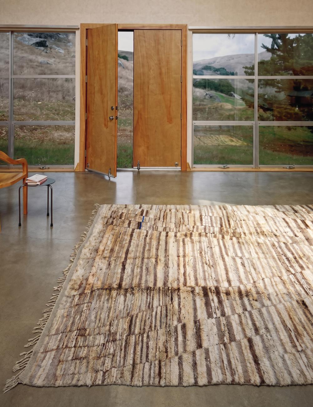 Handwoven Berber Wool Rug with Natural Beige - 16.6 x 11.1 ft / 505 x 340 cm