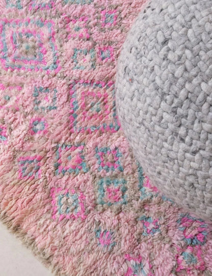 Moroccan Pink Accent Rug 7.2 x 3 ft / 218 x 92 cm - Surcoma