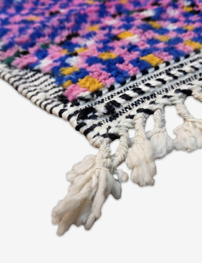 Purple Checkerboard Hallway Runner 11.4 x 3.48 ft / 346 x 106 cm