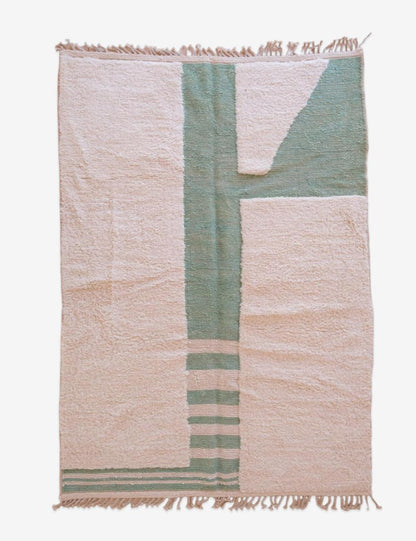Custom Moroccan Sage Green Modern Rug - Surcoma