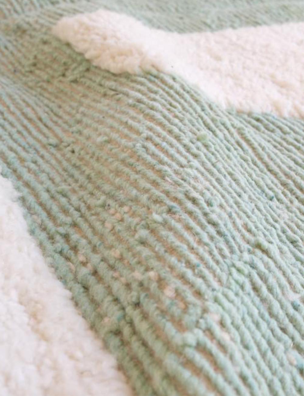 Custom Moroccan Sage Green Modern Rug