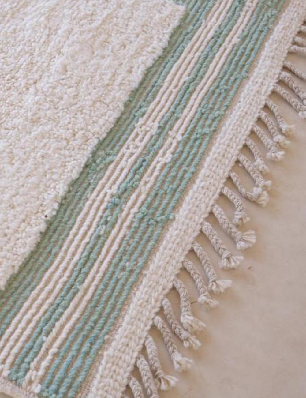 Custom Moroccan Sage Green Modern Rug