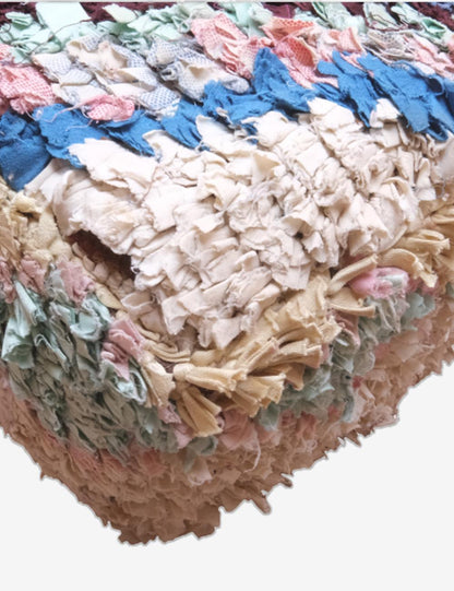 Moroccan Boucherouite Square Floor Cushion - Surcoma