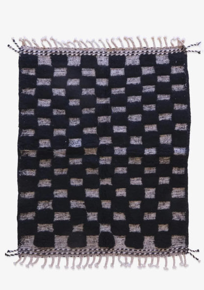 Moroccan Textured Checkerboard Rug 5 x 4 ft / 151 x 124 cm - Surcoma